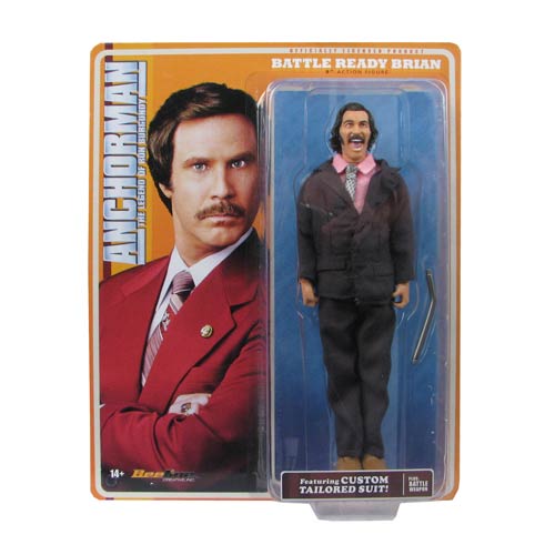 Anchorman The Legend of Ron Burgundy Battle Ready Brian 8-Inch Retro-Style Action Figure, Not Mint